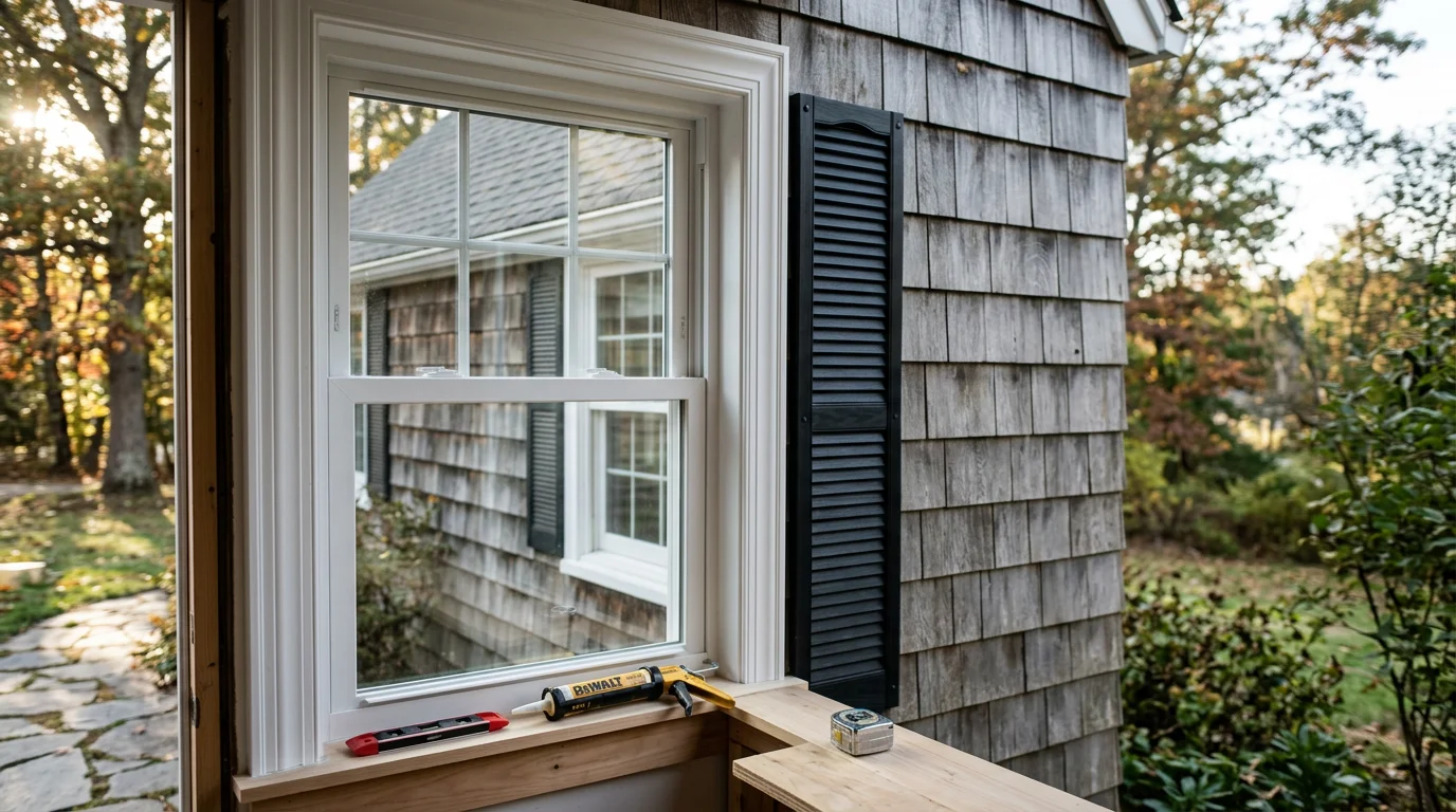 New replacement windows installed in residential home