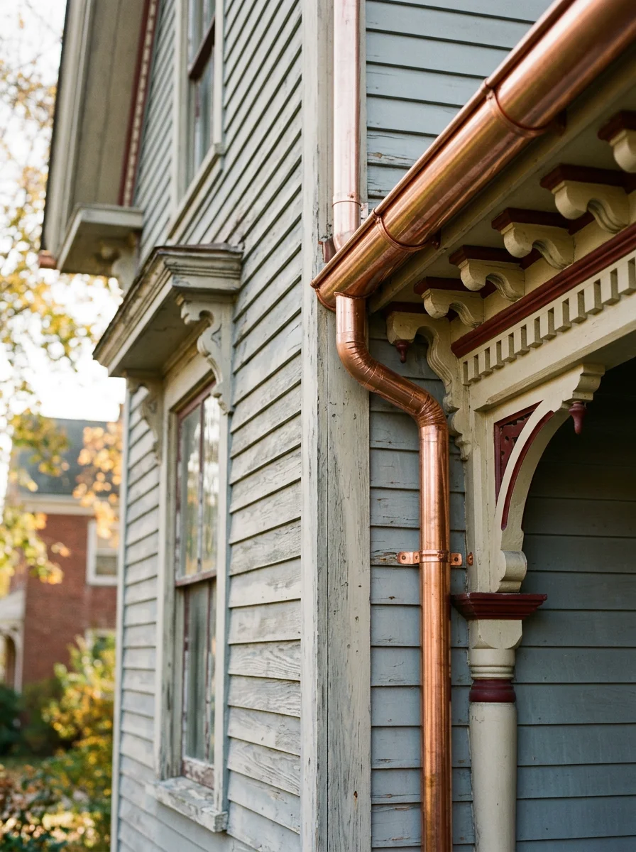 Craftsperson performing detailed restoration work on period home feature, showcasing expertise with historic properties.
